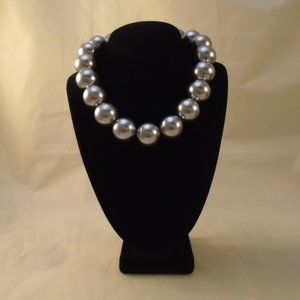 LYDELL NYC SILVER PEARL RHINESTONE COLLAR NWT $58